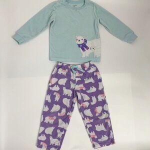 Carter's fleece polar bear pajamas 4T